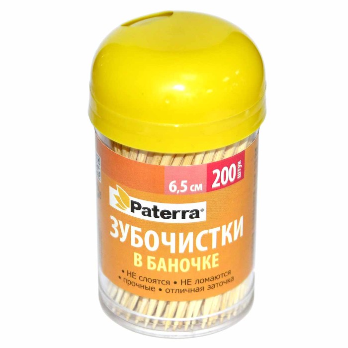Зубочистки Paterra 200шт пэт