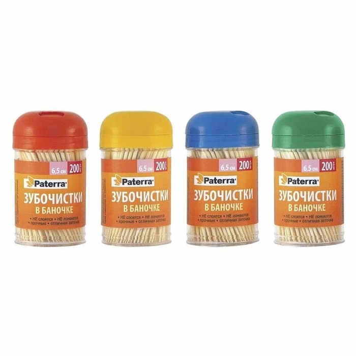 Зубочистки Paterra 200шт пэт