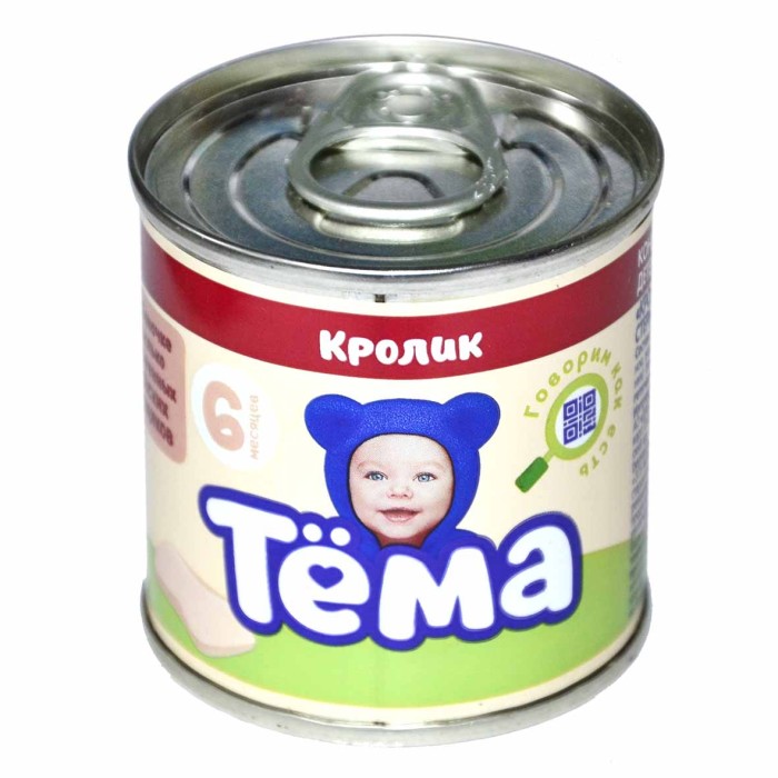 Пюре Тема кролик с 6мес 90гр ж/б