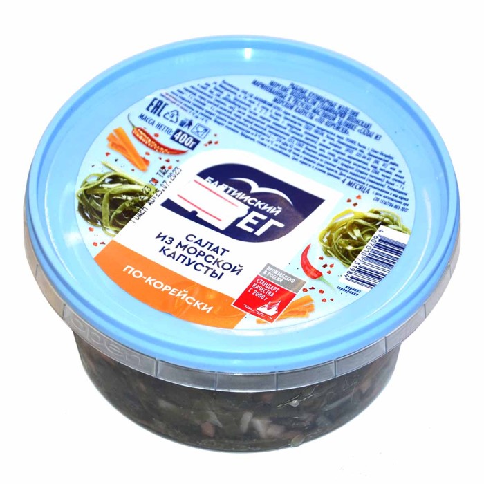 Салат Балтийский Берег из морской капусты по-корейски 400гр пэт