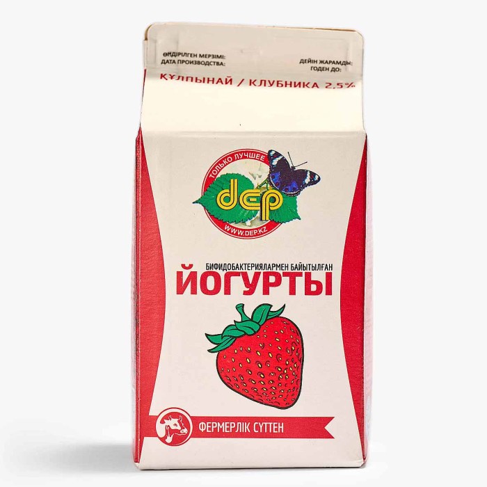Йогурт питьевой dep клубника 2,5% 500мл пэт