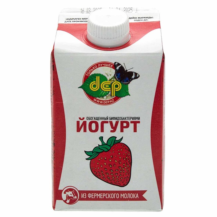 Йогурт питьевой dep клубника 2,5% 500мл пэт