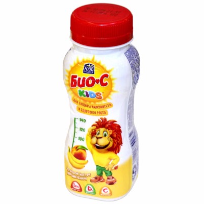 Йогурт питьевой Foodmaster Био-C kids персик-банан 1,5% 160гр пэт