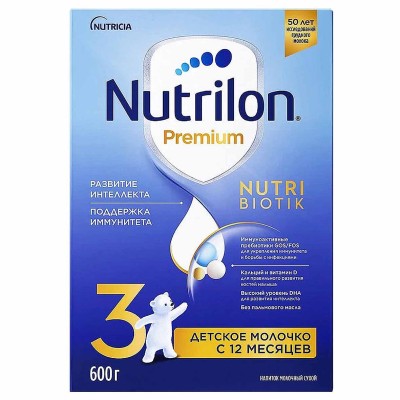 Смесь Nutrilon Junior 3 Premium молочная с 12мес 600гр к/у