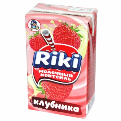 Коктейль молочный Riki Клубника 2% 250гр пэт