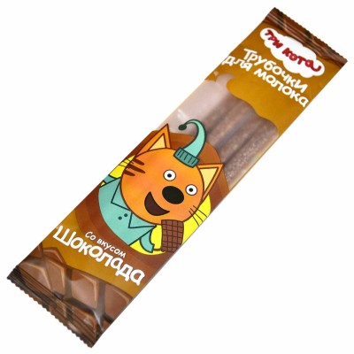 Трубочки для молока Три кота шоколад 12гр м/у