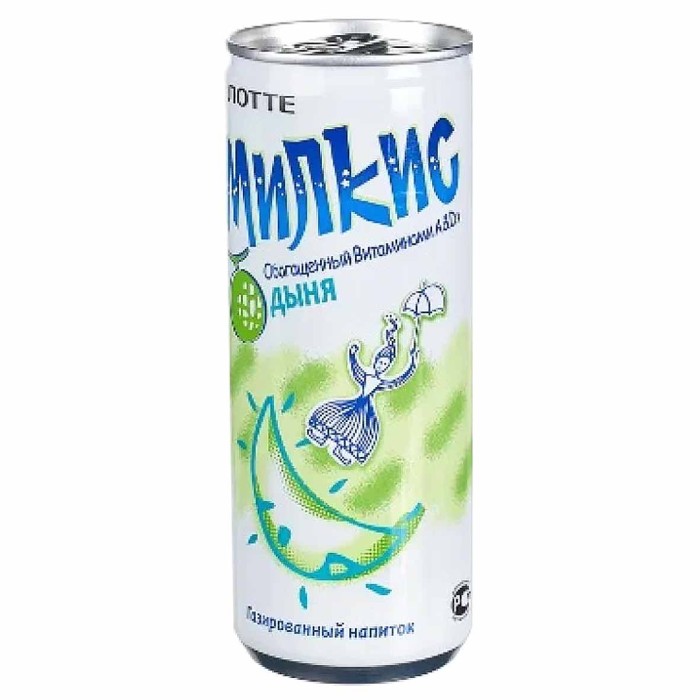 Напиток Lotte Милкис дыня газ 250мл ж/б