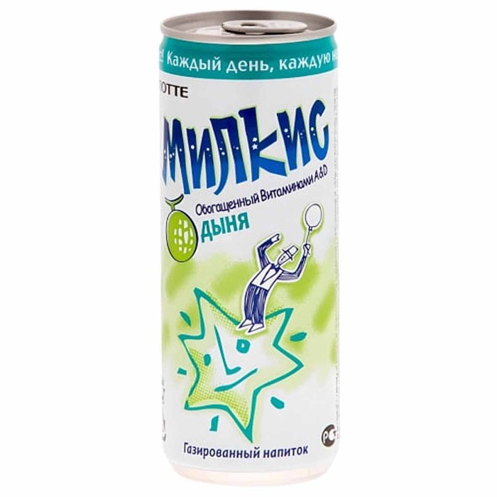 Напиток Lotte Милкис дыня газ 250мл ж/б