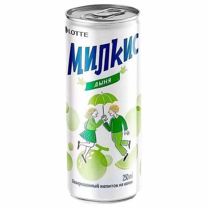 Напиток Lotte Милкис дыня газ 250мл ж/б