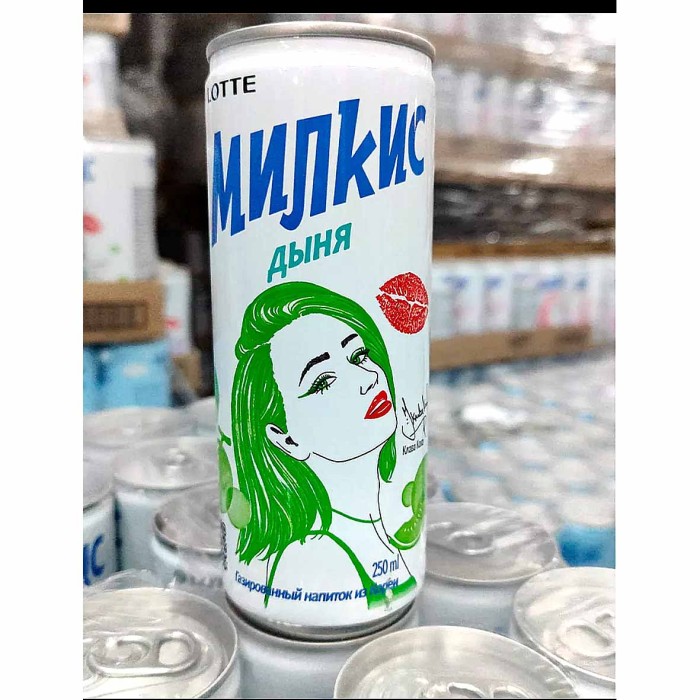 Напиток Lotte Милкис дыня газ 250мл ж/б