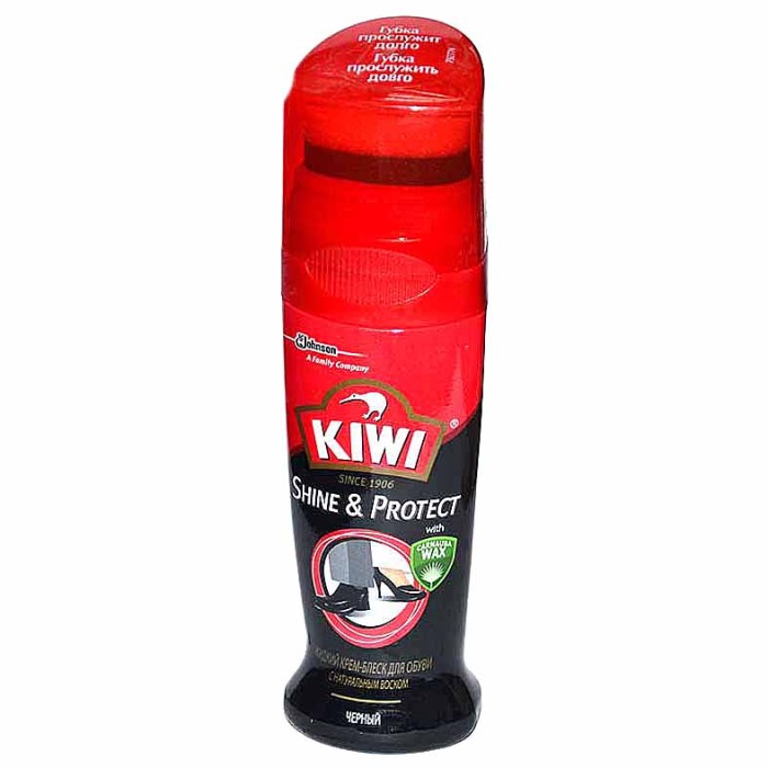 Крем-блеск для обуви Kiwi Shine&Protect черный 75мл пэт