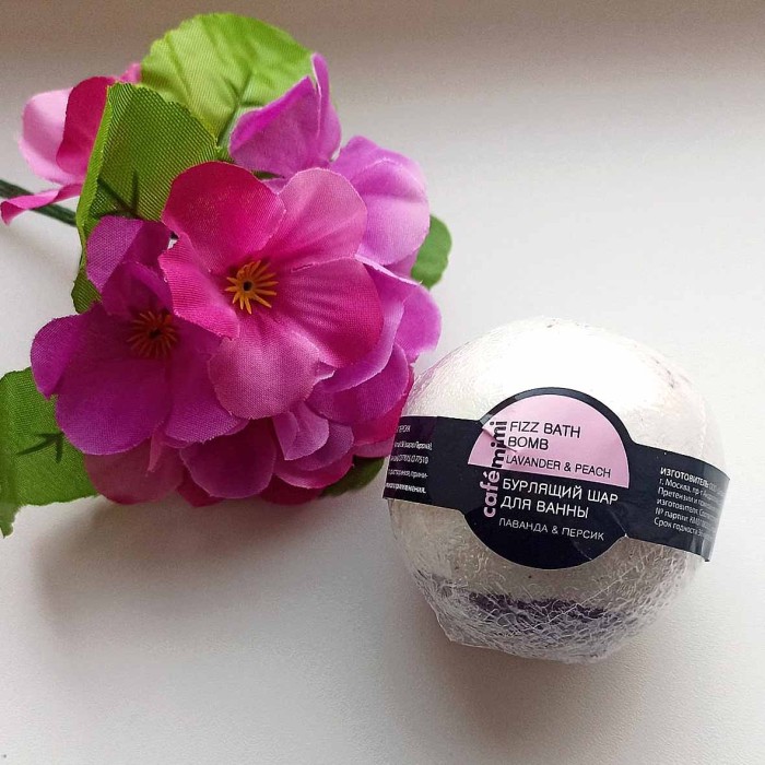 Шар бурлящий Café Mimi Лаванда и персик 120гр