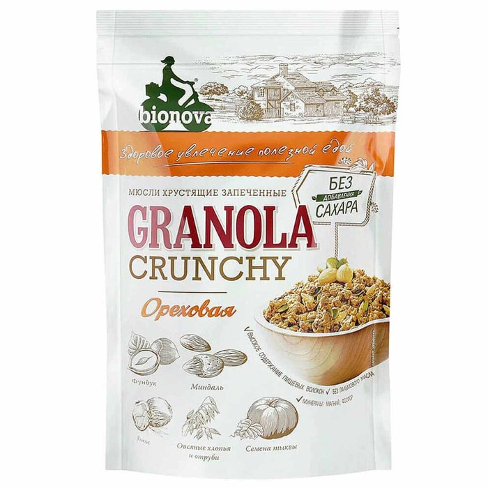 Мюсли Granola Crunchy Ореховые запеченные 60гр м/у