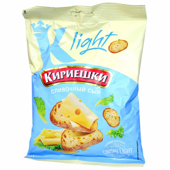 Сухарики Кириешки Light пшеные вкус сливочный сыр 33гр м/у