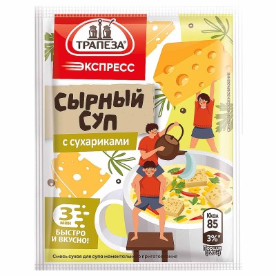 Суп Трапеза экспресс сырный с сухариками 20гр м/у