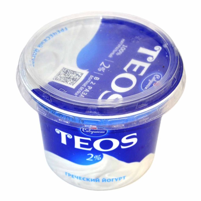 Йогурт Teos Греческий натуральный 2% 250гр пэт