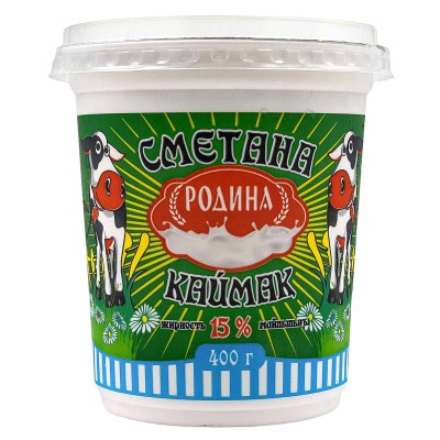 Сметана Родина 15% 400гр пэт