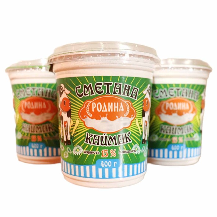 Сметана Родина 15% 400гр пэт