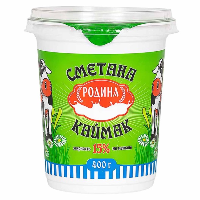 Сметана Родина 15% 400гр пэт