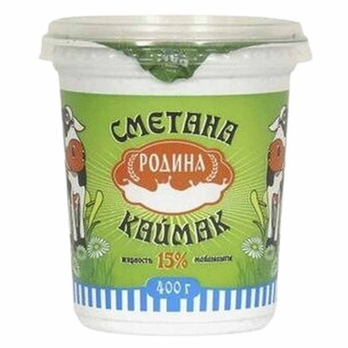 Сметана Родина 15% 400гр пэт