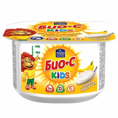 Йогурт Foodmaster Био-C kids банан 2,5% 110гр пэт