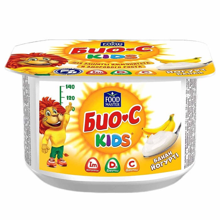 Йогурт Foodmaster Био-C kids банан 2,5% 110гр пэт