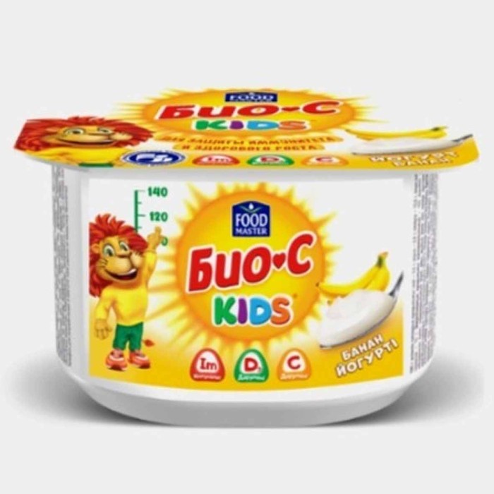 Йогурт Foodmaster Био-C kids банан 2,5% 110гр пэт