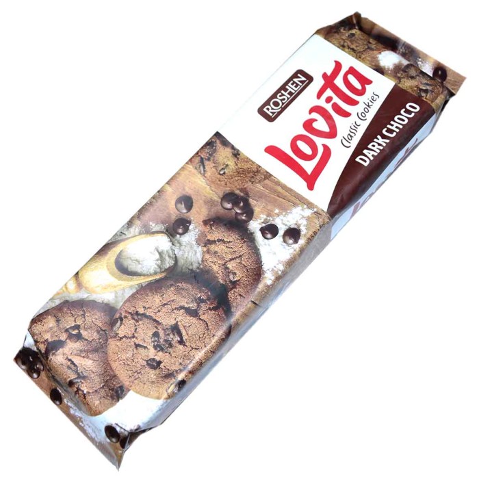 Печенье Lovita Classic Cookies с какао и кусочками глазури сдобное 150гр м/у