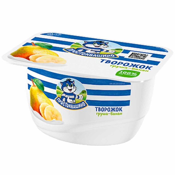 Творожок Простоквашино Груша-Банан 3,6% 130гр пэт