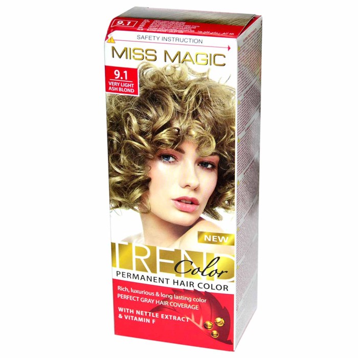 Краска для волос Miss Magic 9.1 Блондин пепельный 90гр к/у