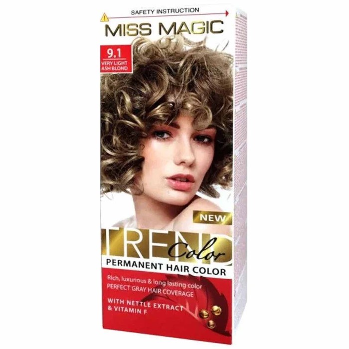 Краска для волос Miss Magic 9.1 Блондин пепельный 90гр к/у