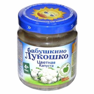 Пюре Бабушкино Лукошко цветная капуста с 4мес 100гр ст/б