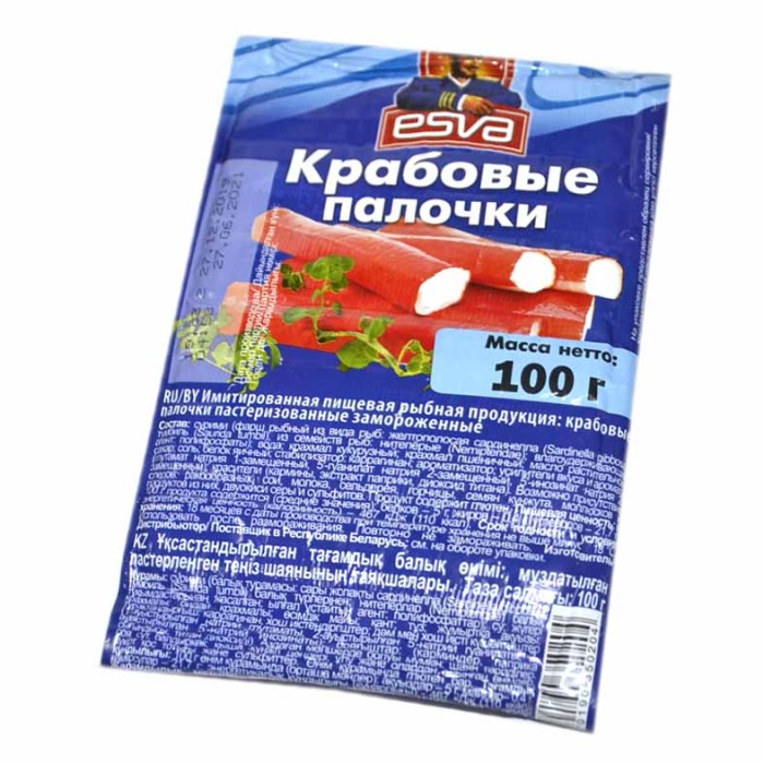 Палочки крабовые Esva 100гр в/у