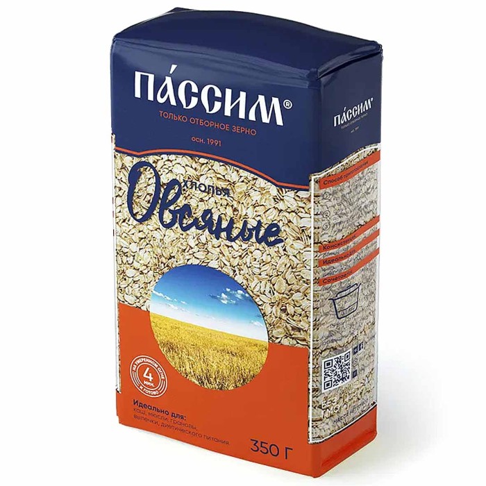 Хлопья овсяные Пассим 350гр м/у