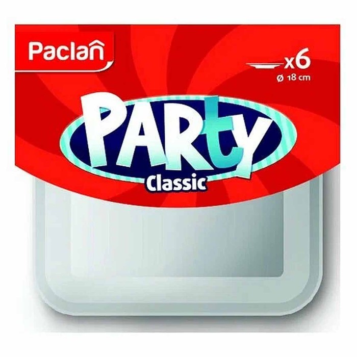 Тарелка Paclan Party пластик квадратная 180мм 6шт м/у