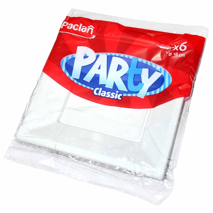 Тарелка Paclan Party пластик квадратная 180мм 6шт м/у