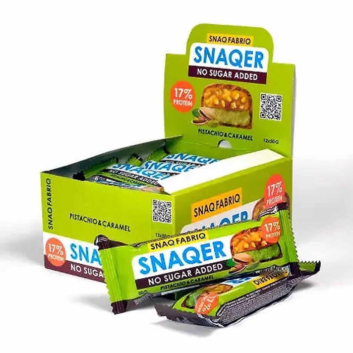 Батончик глазированный Snaq Fabriq Фисташка-Карамель 50гр м/у