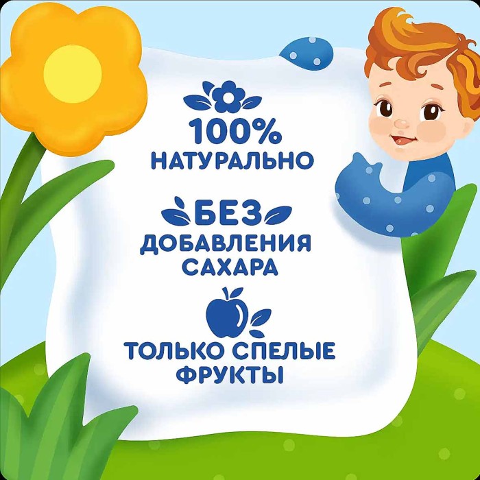 Пюре Агуша яблоко-груша-персик с 5мес 100гр ст/б