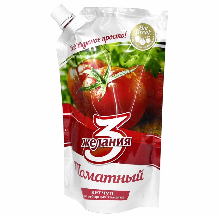 Кетчуп 3 желания Томатный 450гр д/п