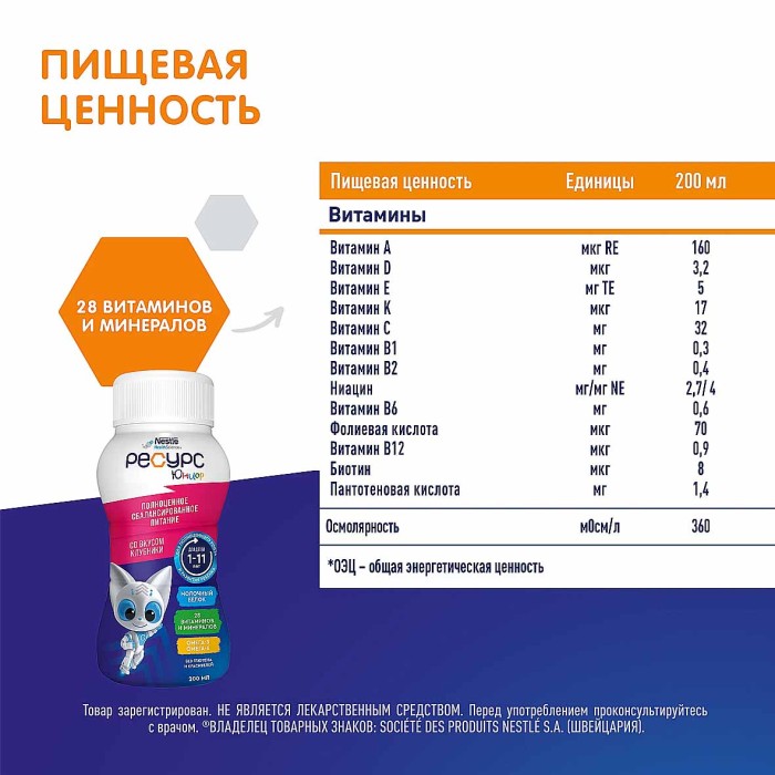 Напиток молочный Nestle ресурс клубника 200мл