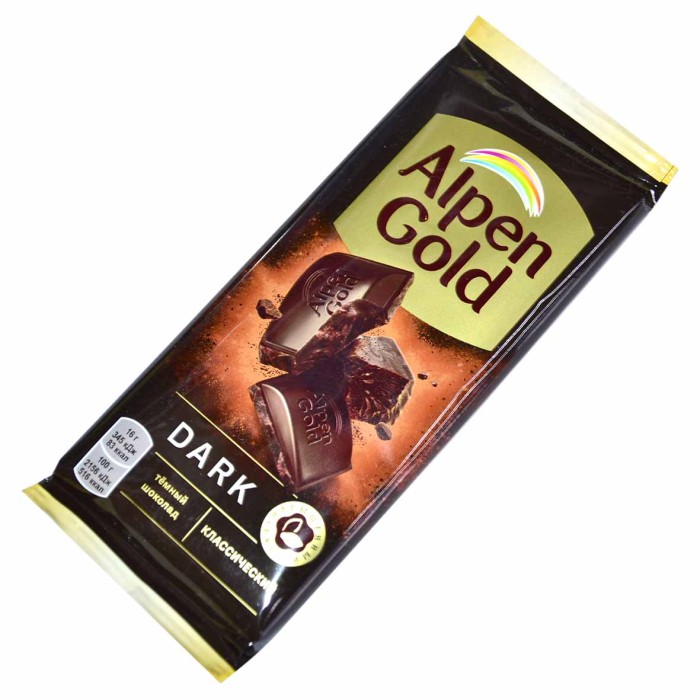 Шоколад Alpen Gold Темный классический 80гр м/у