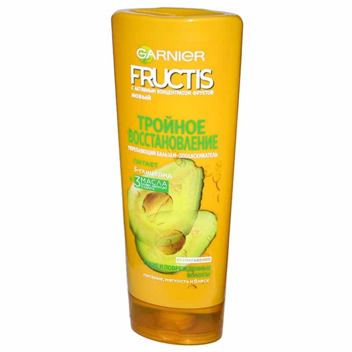Бальзам для волос Fructis Тройное восстановление 200мл пэт