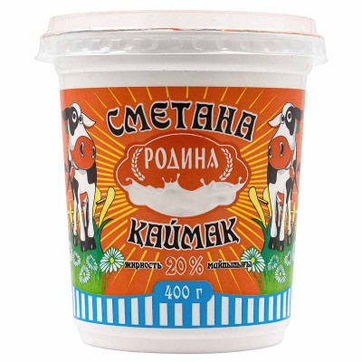 Сметана Родина 20% 400гр пэт