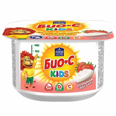 Йогурт Foodmaster Био-C kids клубника 2,5 110гр пэт
