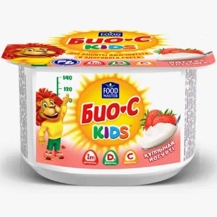 Йогурт Foodmaster Био-C kids клубника 2,5 110гр пэт