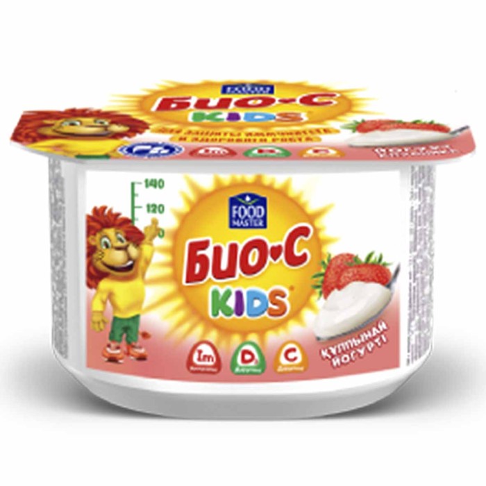 Йогурт Foodmaster Био-C kids клубника 2,5 110гр пэт