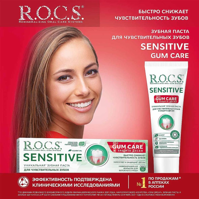 Паста зубная R.O.C.S Sensetive Plus Gum Care 94гр к/у