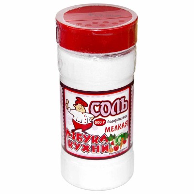 Соль Азбука Кухни Экстра йодированная мелкая 500гр пэт