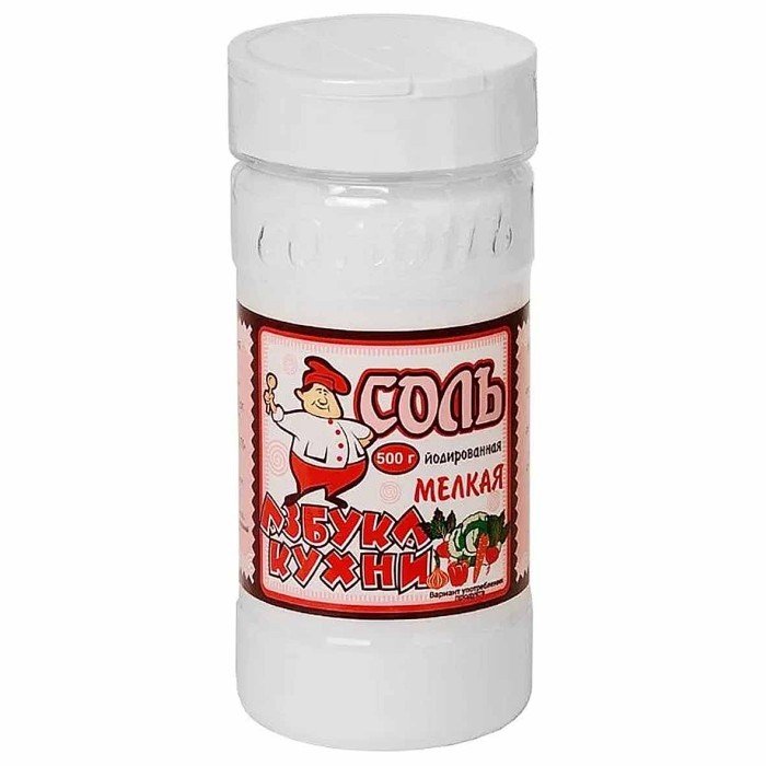 Соль Азбука Кухни Экстра йодированная мелкая 500гр пэт