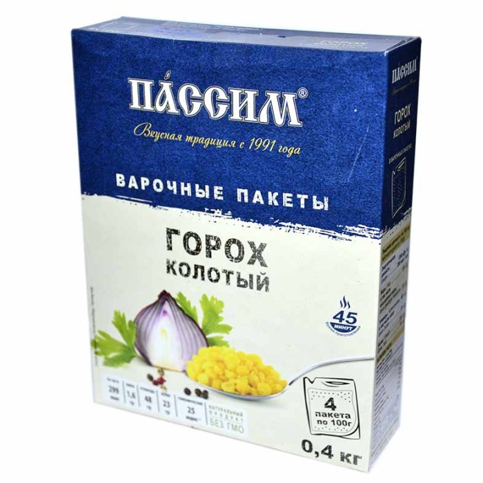 Горох Пассим колотый 4*100гр к/у
